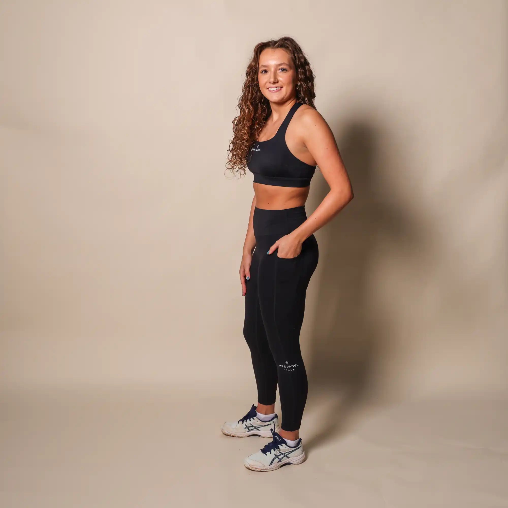 Padel-Leggings Schwarz