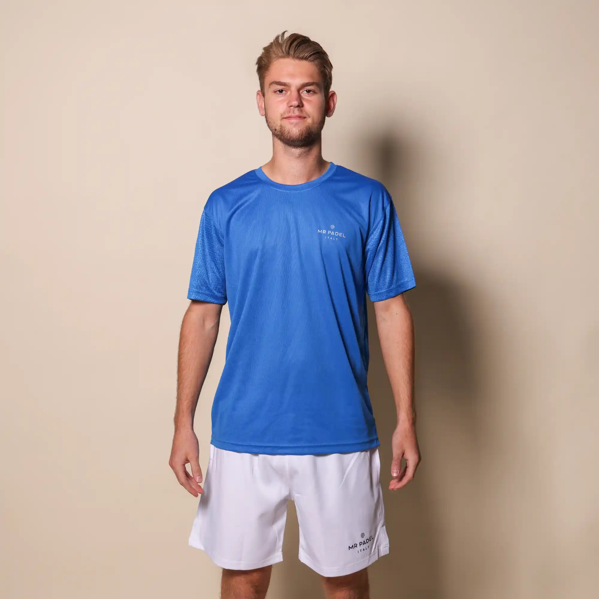Padelshirt Regular Fit Azzurro Blauw