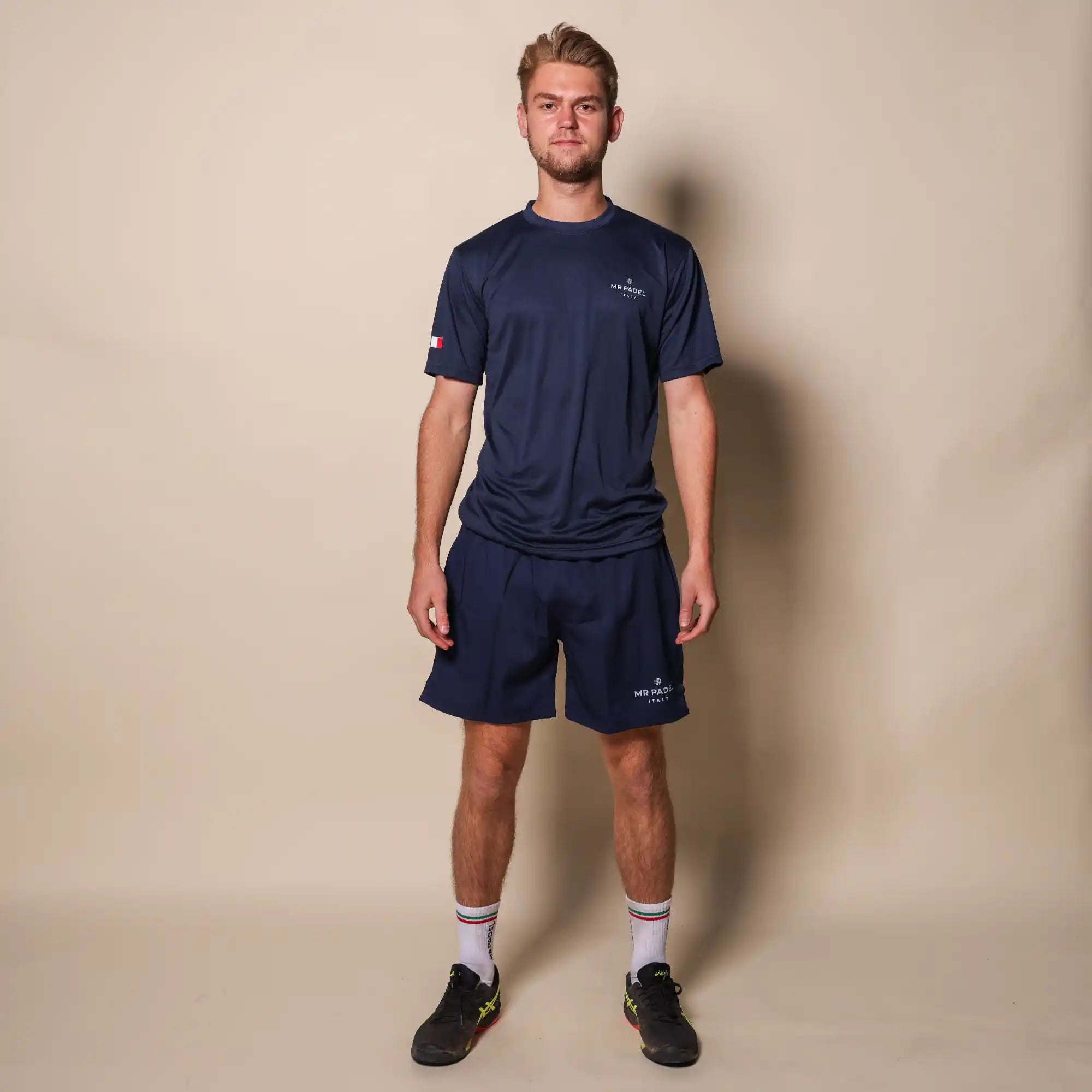Padelshirt Slim fit Marineblauw