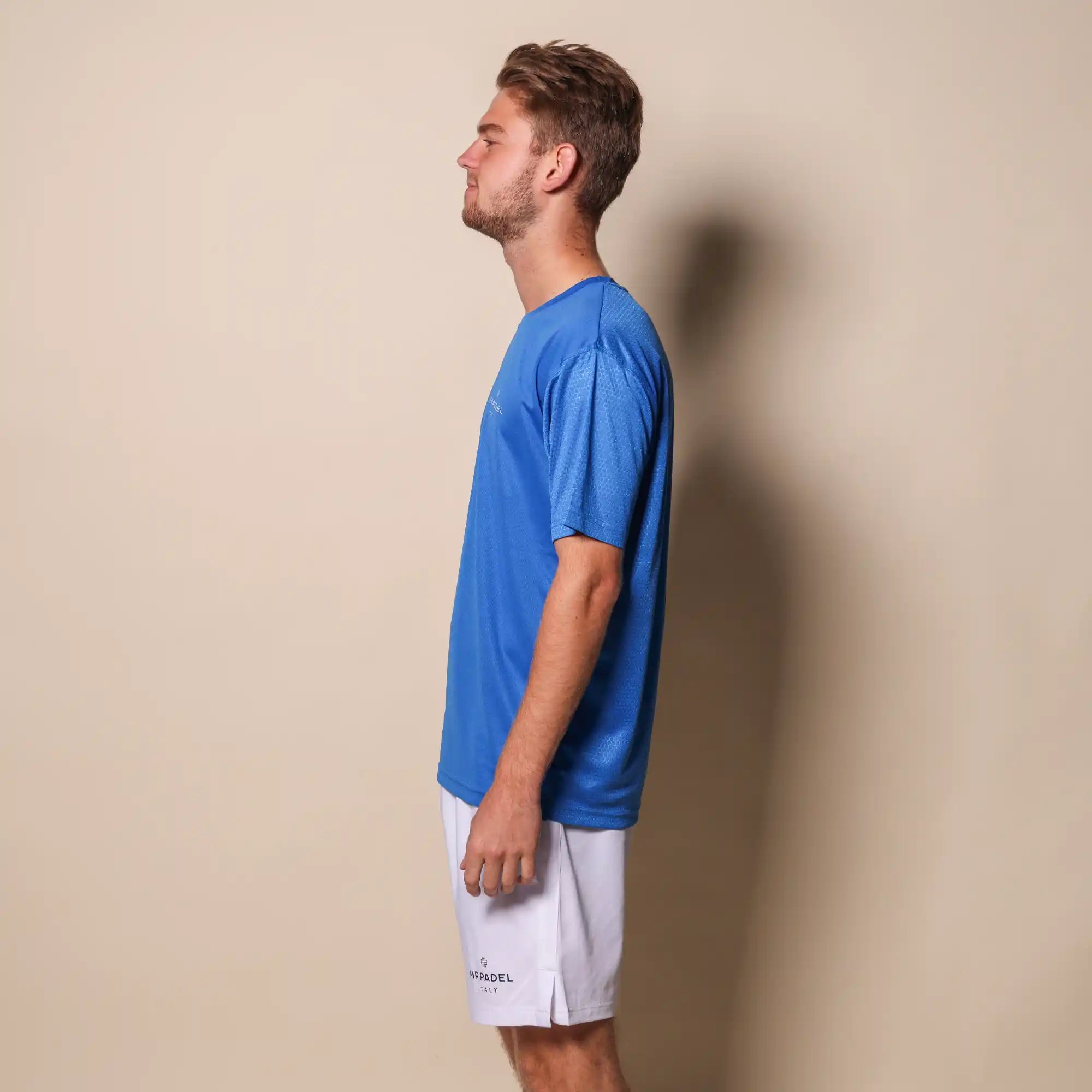 Padelshirt Regular Fit Azzurro Blauw
