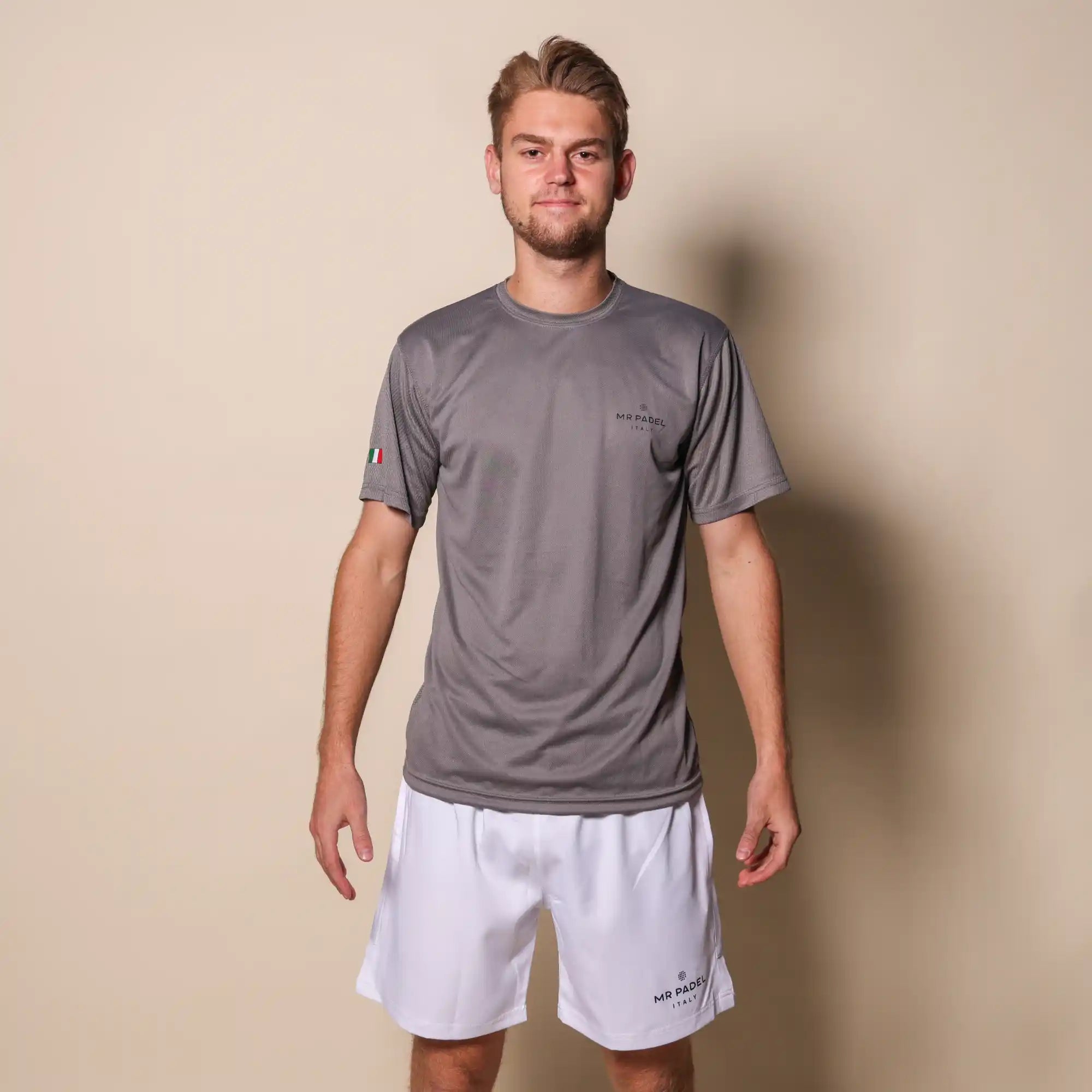 Padelshirt Slim fit Grijs