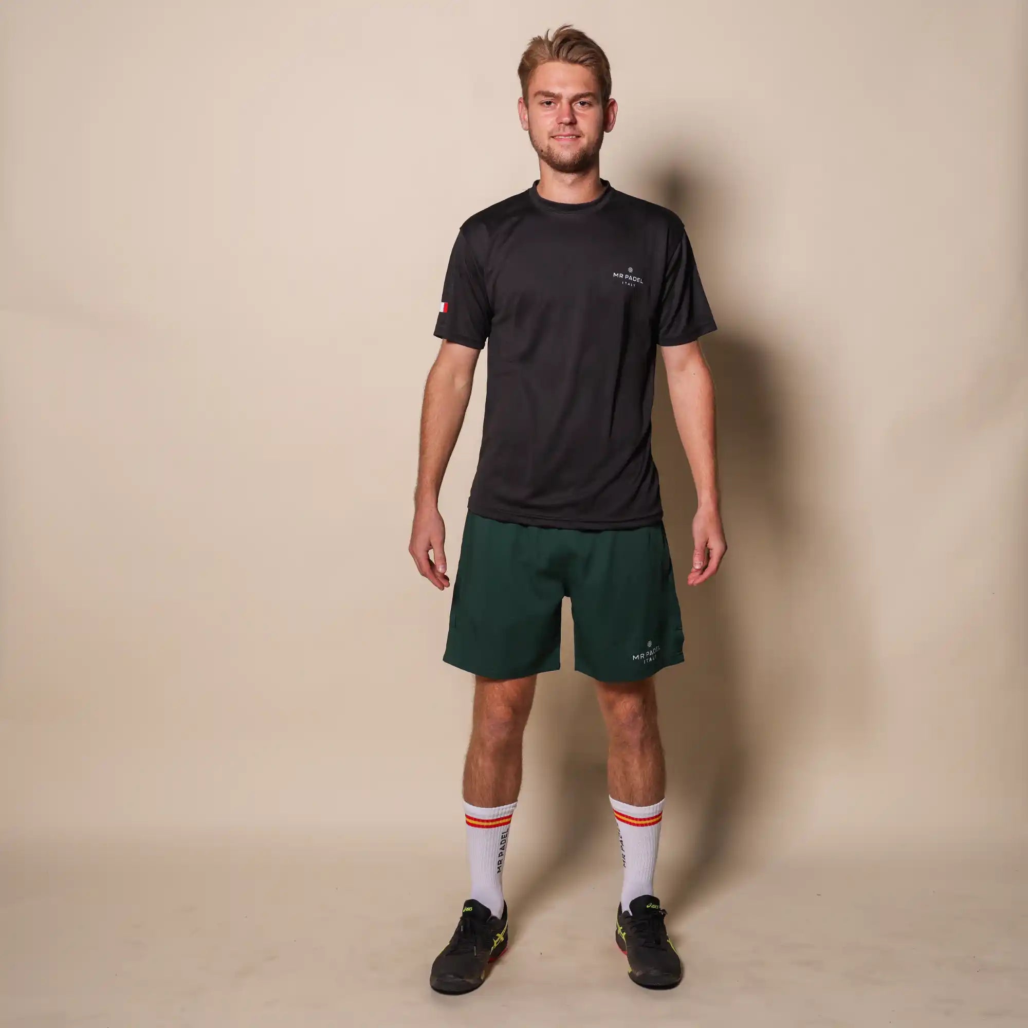 Padelshirt Slim fit Zwart